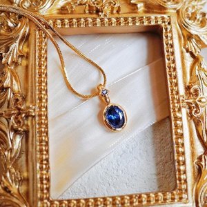 Pendentif délicat en Tanzanite, argent sterling 925 plaqué or 14 carats, taille ovale, pierre de naissance de décembre, cadeau bijou - Product Image 6