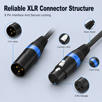 Cable XLR Balanceado Profesional de 3 Pines con Anillo de Color, de 1m, 2m, 3m, Macho a Hembra, Personalizado OEM para Micrófono, Mezclador, Altavoz y Escenario