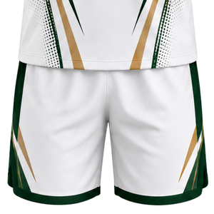 Ensemble Maillot et Short de Volleyball Blanc et Vert Sans Manches Sublimé – Tenue Sportive Professionnelle pour Équipe - Product Image 6