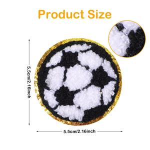 Parches de chenilla navideños al por mayor con reverso termoadhesivo, lentejuelas bordadas de alta calidad, diseño personalizado de Papá Noel, árbol y jengibre - Product Image 4