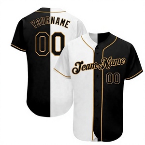 Camiseta de Béisbol Personalizada Blanca y Negra Unisex de Manga Corta con Cuello en V, Impresión Sublimada, Transpirable, de Secado Rápido, con Nombre del Equipo 00 en la Parte Delantera - Product Image 2