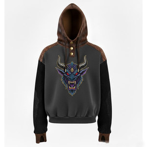 Sweat à capuche néon futuriste pour homme, motif circuit imprimé sur les manches, imprimé numérique vibrant, coupe athlétique avec cordon de serrage - Product Image 1