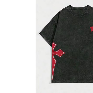 Trendy Streetwear Cotton Customized Men Printed <b>T</b> Shirt Vintage Acid Washed Graphic Style Men Printed <b>T</b> Shirt - Product Image 2