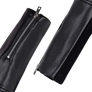 Blouson en cuir grande taille pour femme - Coupe ajustée printemps-automne avec col montant et fermeture éclair, respirant, style motard - Product Image 3