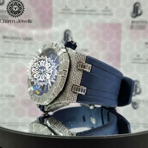 Montre de Luxe Charm Jewells en Acier Inoxydable, Boîtier 40mm, Verre Mécanique Lumineux, Style Hip Hop Élégant, Bracelet Unisexe 20mm, Étanchéité 10 Bar - Product Image 5