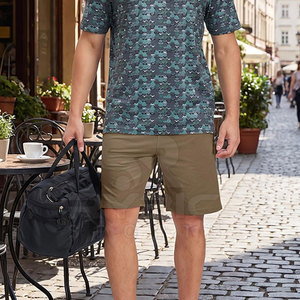 Shorts pour hommes en coton de qualité supérieure, style urbain, coupe confortable, texture douce, tendance, décontracté, look moderne, valeur pour l'argent - Product Image 5