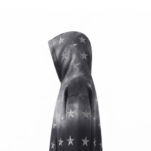 Sudadera con Capucha Extra Grande para Hombre, Estilo Vintage, Lavado Ácido, con Estrellas en Relieve, con Bolsillo, Informal para Otoño - Product Image 4