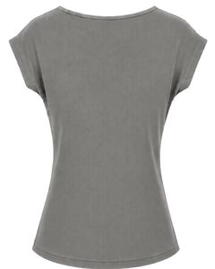 Manufacturer Gray Women Casual T Shirt Floral <b>Ring</b> Neck Short Sleeve Summer Fashion Soft <b>Stretch</b> Ladies Tee Elegant Daily Wear - Product Image 2