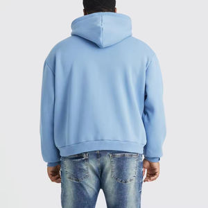 Sweat-shirt tendance pour homme automne-hiver, style américain, tricoté, épais, gaufré, coupe oversize, à capuche, couleur unie - Product Image 3