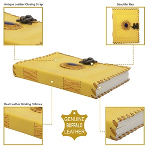 Handmade retro cổ điển B5 Quyển phác thảo độc quyền da Tạp Chí du lịch khóa Bìa A7 Nhật ký yên khâu giấy màu nước - Product Image 5