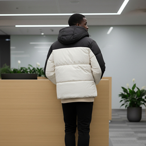 Chaqueta Bomber Acolchada de Lona con Diseño Personalizado para Invierno, Chaqueta con Cremallera, Impermeable y Cortavientos, con Capucha, para Hombre - Product Image 4