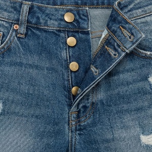 Custom High Quality Customized Color Denim Shorts <b>Women</b> Vintage Style Fly Zip <b>Back</b> Pockets Boyfriend Summer Look _1 - Product Image 4