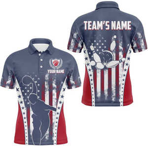 Good Quality Short Sleeves <b>Bowling</b> Polo Shirts Plus Size 100% Polyester Unisex Polo Shirts Custom Team Name - Product Image 6