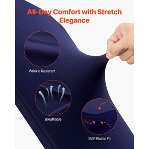 50 Pezzi Coprisedia Elasticizzati Blu Navy in Poliestere e Spandex, con Fronte Piatto, per Matrimoni, Feste, Banchetti, Uffici - Product Image 3