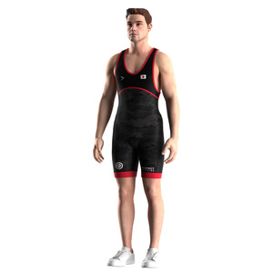 Combinaison de lutte pour hommes, ajustée, en spandex et polyester, impression par sublimation, logo sur le devant, vêtements d'arts martiaux pour adultes, extensible, séchage rapide - Product Image 1