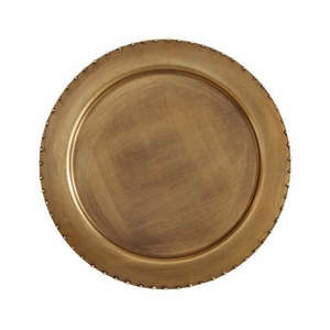 Plato de Presentación Redondo de Metal con Diseño Martillado, Hecho de Cobre - Product Image 2