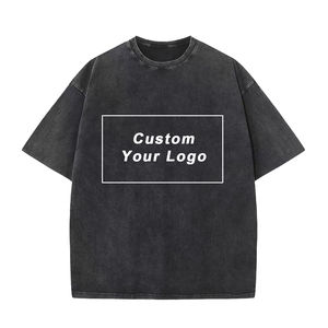 T-shirts Ringer Oversize Vintage, Impression DTG Personnalisée, T-shirts Graphiques Streetwear, T-shirts Vierge, Vêtements Homme Grandes Tailles, T-shirt Délavé à l'Acide - Product Image 2