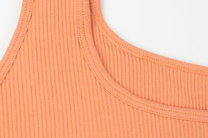 Ensemble de yoga côtelé à col carré, short taille haute, sans manches, deux pièces, couleur unie, respirant, séchage rapide, sans couture, en Spandex et Polyester - Product Image 5