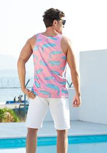 Camiseta sin mangas de algodón de alta calidad para hombre, estilo musculoso, con sublimación y tejido acanalado, para gimnasio, personalizada, al por mayor - Product Image 3