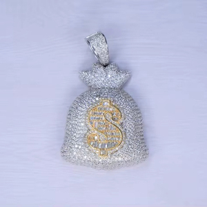 Colgante de Diamante de Corte Redondo VVS1 Moissanite Smoker's Club, Estilo Hip Hop, Plata 925, Joyería Fina, Colgantes y Dijes - Product Image 1