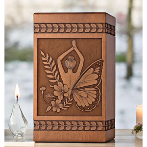 Handcrafted Wooden Cremation Urn: Eagle, Cross, American Flag - Personalized Memorial Memorial Keepsake by AYAANS - Product Image 1