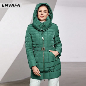 Chaqueta de Invierno Larga y Gruesa Personalizada para Mujer, Chaqueta Acolchada con Capucha, Ropa Exterior Informal de Poliéster - Product Image 2