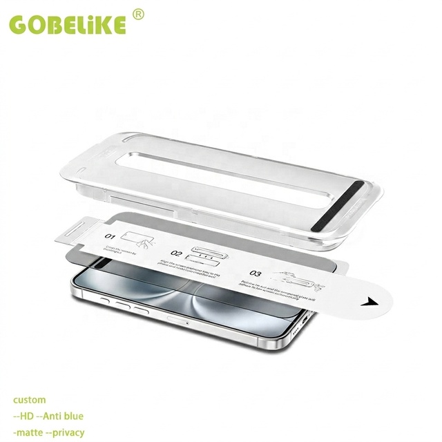 Phone Screen Protector Bubble Free Easy Align Tray S24 S25 S26 ultra Mobile Phone Glass 16 17 18 Pro Max for iphone