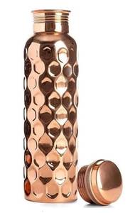 Botella de Agua de Cobre con Tapa de Rosca, Botella de Viaje de Metal Reutilizable, Diseño Minimalista para Senderismo, Camping, Adultos - Product Image 6