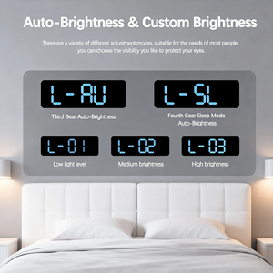 Large <b>LED</b> Display Digital Wall <b>Clock</b> Dual Alarm Auto Dimming Feature Classroom Office Decor Big Numbers Classroom Office Decor - Product Image 4