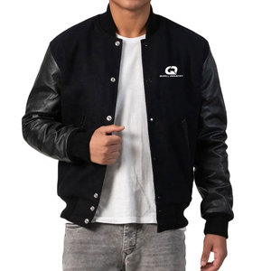 New Arrival Premium Quality <b>Men</b> Varsity <b>Jacket</b> With <b>Leather</b> Sleeves Comfortable Fit Casual Wear For Daily Use - Product Image 1