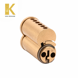 Cylindre à noyau interchangeable petit format, plusieurs options de rainures, laiton satiné, 6 rainures en H pour la sécurité des bâtiments commerciaux - Product Image 3