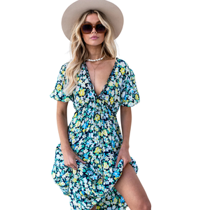 Vestido largo de verano con estampado floral para mujer, estilo línea A - Product Image 2