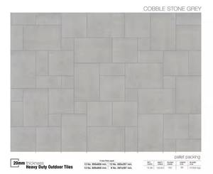 Baldosas de Porcelana Gris Adoquín de 20 mm, 600x600 mm, Resistentes, Modernas, Adhesivas, para Pisos Exteriores - Product Image 4