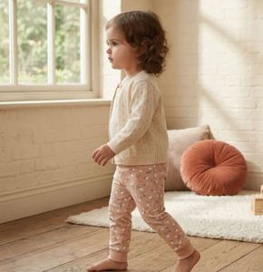 Pantalons pour bébés filles, qualité supérieure, tissu extensible doux, imprimé tulipes, prix promotionnel, prix fabricant. - Product Image 3