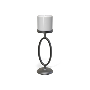 Candelabro Moderno de Hierro Negro con Diseño de Anillo Ovalado para Decoración del Hogar - Product Image 1