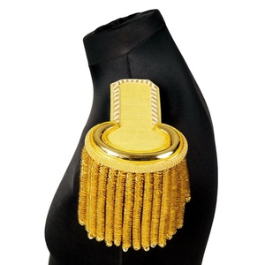 Épaulettes impériales faites à la main OEM, franges et tresses en fil d'or, garniture décorative en fil d'or, accessoire d'uniforme, vente en gros - Product Image 1
