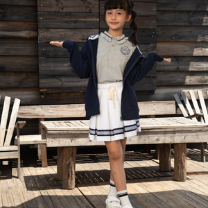 Sudadera con capucha Mabell Unisex, nueva moda, 100% algodón, cremallera, lista para enviar, bordado a máquina, patrón de rayas, ropa para niño y niña - Product Image 2