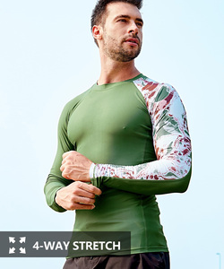 Custom Made Mens Long Sleeve Rashguard UV Protection Sublimation Swim Training <b>Shirt</b> Wholesale Factory OEM Wholesale - Product Image 5