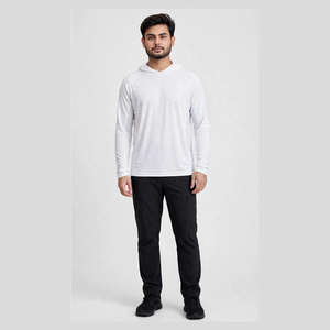 Chemise à manches longues à capuche pour homme, protection solaire UPF 50, couleur unie, séchage rapide, spandex/polyester, vêtements de pêche, boutons pression - Product Image 1