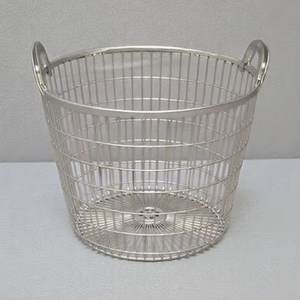 Metal <b>Wire</b> <b>Storage</b> <b>Basket</b> With Handles Circle Shape Simple Style Multi Purpose Neatening Organizer - Product Image 6