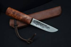 Hunting Knife With Wood Handle Drop Point Blade Stainless Steel Straight Edge <b>Leather</b> Sheath Outdoor Survival <b>Tool</b> - Product Image 6
