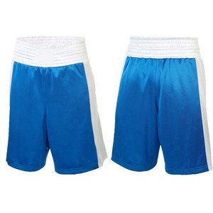 Men's <b>Blue</b> Boxing Shorts With <b>White</b> Side <b>Stripes</b> <b>And</b> Elastic Waistband Breathable Polyester Martial Arts Wear Outdoor Clothing - Product Image 1