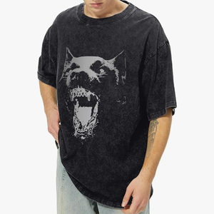 Camisetas Unisex al por Mayor, Corte Regular, Algodón, Manga Corta, Lavado Ácido, Cuello Redondo, Serigrafiadas, para Fisicoculturismo y Deportes, Verano - Product Image 1