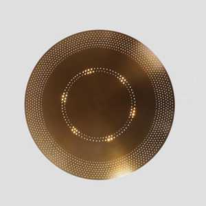 Plafonnier en laiton, lampe à abat-jour en métal perforé, luminaire de plafond moderne en or, éclairage de style mid-century - Product Image 3