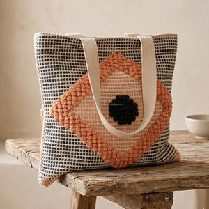 Bolso de Mano Tejido a Mano Estilo Boho Chic, Correa Resistente y Sostenible, Bolsos Boho para Salidas Diarias, Bolso para Ropa Estilo Boho - Product Image 3