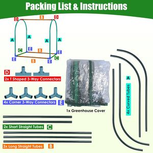 Mini serre portable 73,5 cm x 54,5 cm x 70,5 cm, tente de jardin intérieure/extérieure pour la germination des graines et l'entretien des plantes, couleur vert printemps - Product Image 6