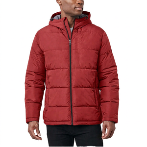 <b>Men's</b> <b>White</b> Hooded <b>Jacket</b> Windproof Polyester Winter Casual Coat Regular Fit Zipper Solid Color - Product Image 5