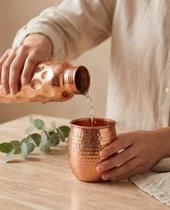 BURAQ HANDICRAT Copper Water <b>Bottle</b> 1L Design for Travel - Product Image 2