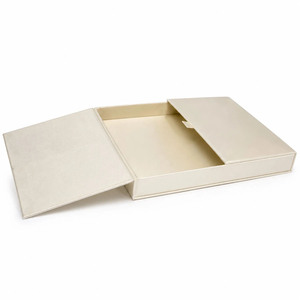 Ivory Silk <b>Wedding</b> Invitation Box | Handmade Gatefold Design with <b>Ribbon</b> Holder | Wholesale, Made in Thailand - Product Image 1