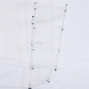 Scaffale Angolare Triangolare a 4 Ripiani Rivestito in Plastica 300x300x800mm Bianco per Casa e Ufficio - Product Image 2